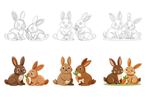 Brown Rabbits: A Versatile AI EPS Illustration Collection for Your Projects