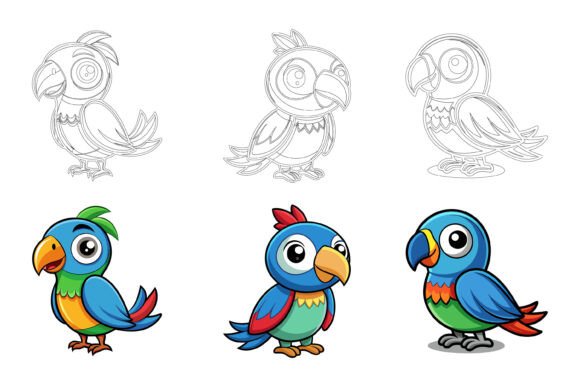 Colorful Parrot: A Practical AI EPS Illustration Set for Streamlined Creative Work