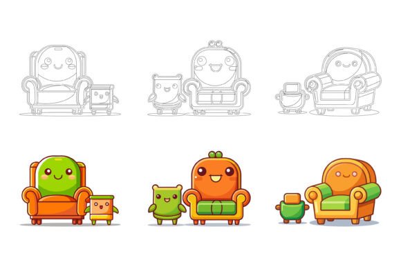 Cute Sofa Illustration Set: A Versatile Design Asset for Modern Creative Workflows
