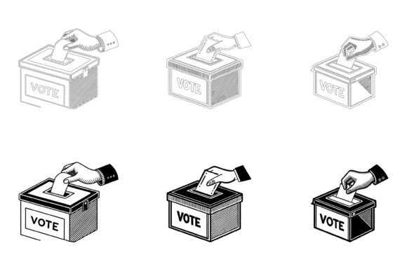 Set of Election Box Collection for Digital Design